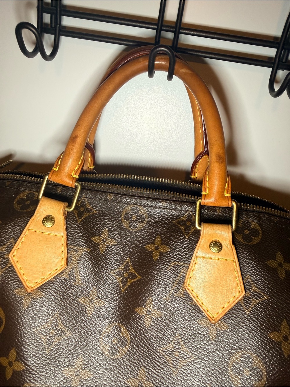 Louis Vuitton Brown Monogram Canvas Satchel with Tan Leather Trim - Picture 8 of 11